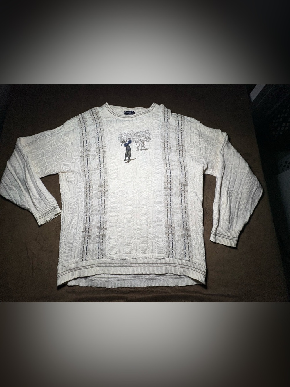 Cypress Links Golf Cream Knit Sweater – Size XL